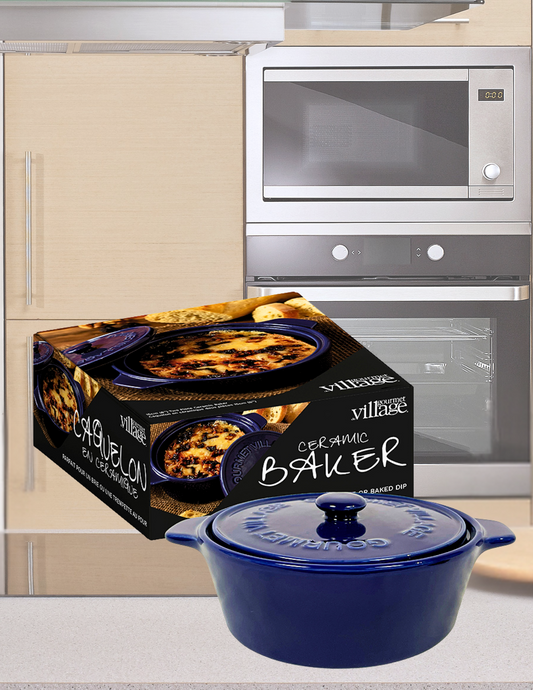 Caquelon en céramique bleu marine