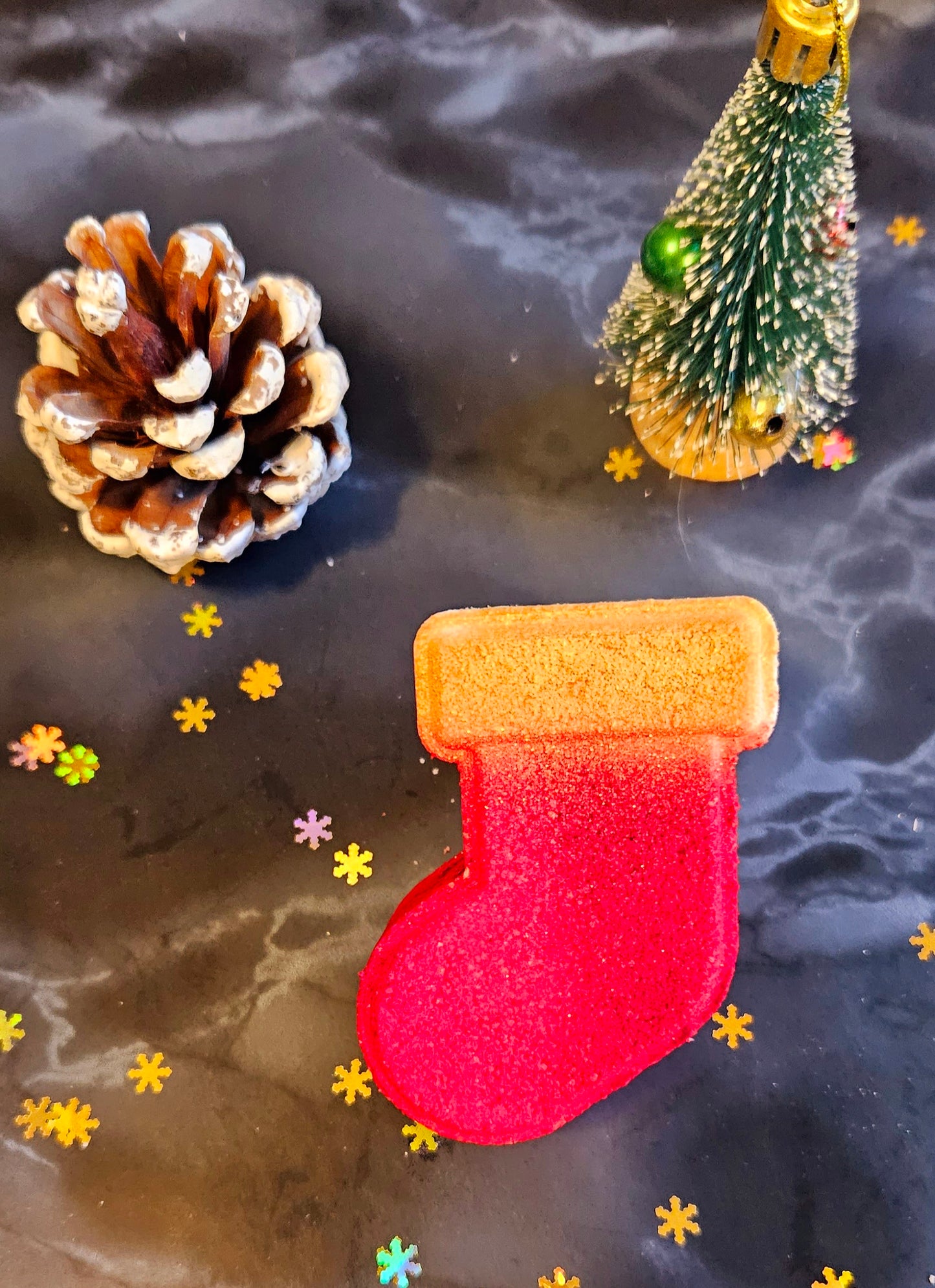 Bombe bas de Noël jolly ranger melon d'eau avec insertions de couleurs