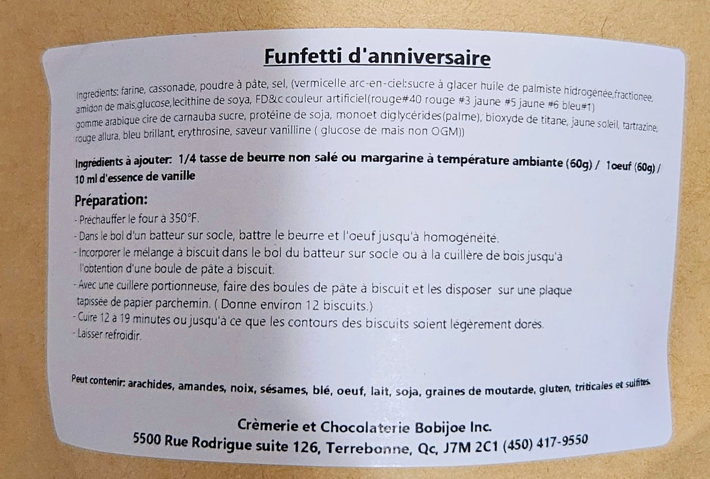 Mélange à biscuits funfetti d'anniversaire
