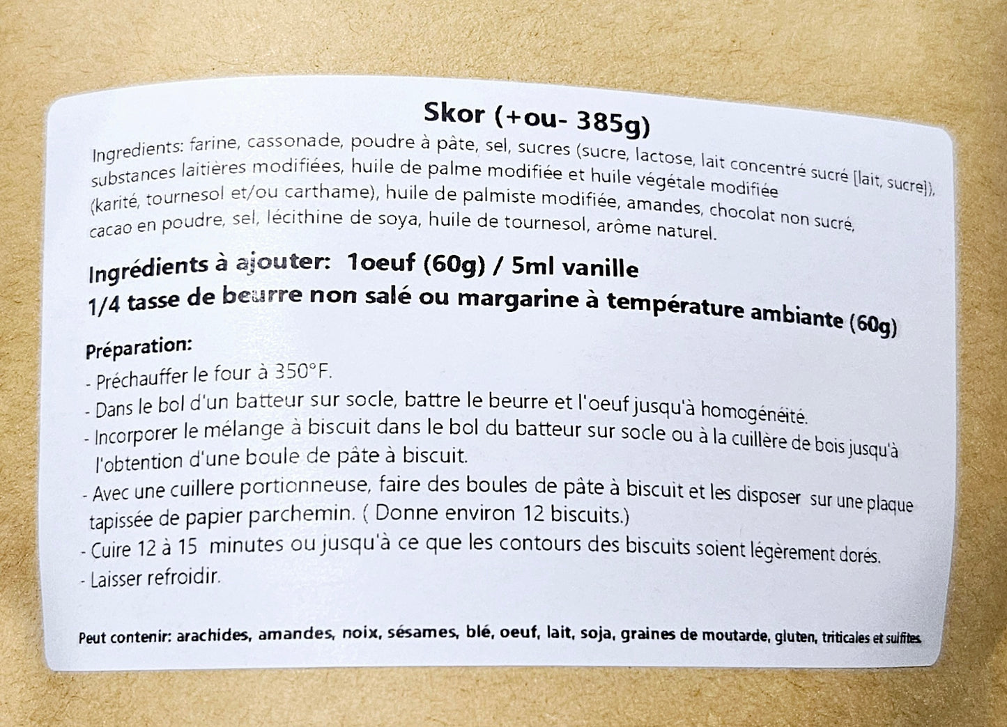 Mélange à biscuits skor