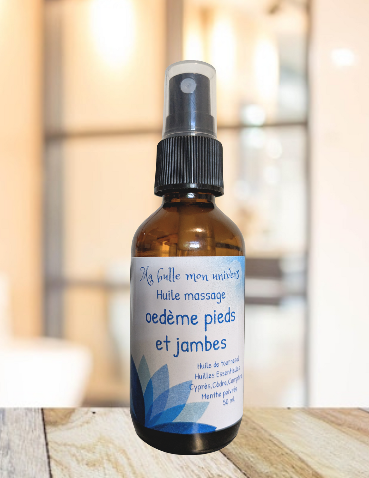 Huile à massage pour oedème aux pieds et aux jambes