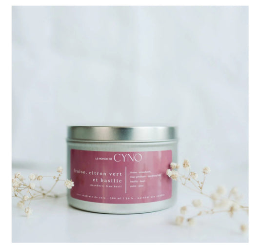 Bougie Fraise citron vert et Basilic