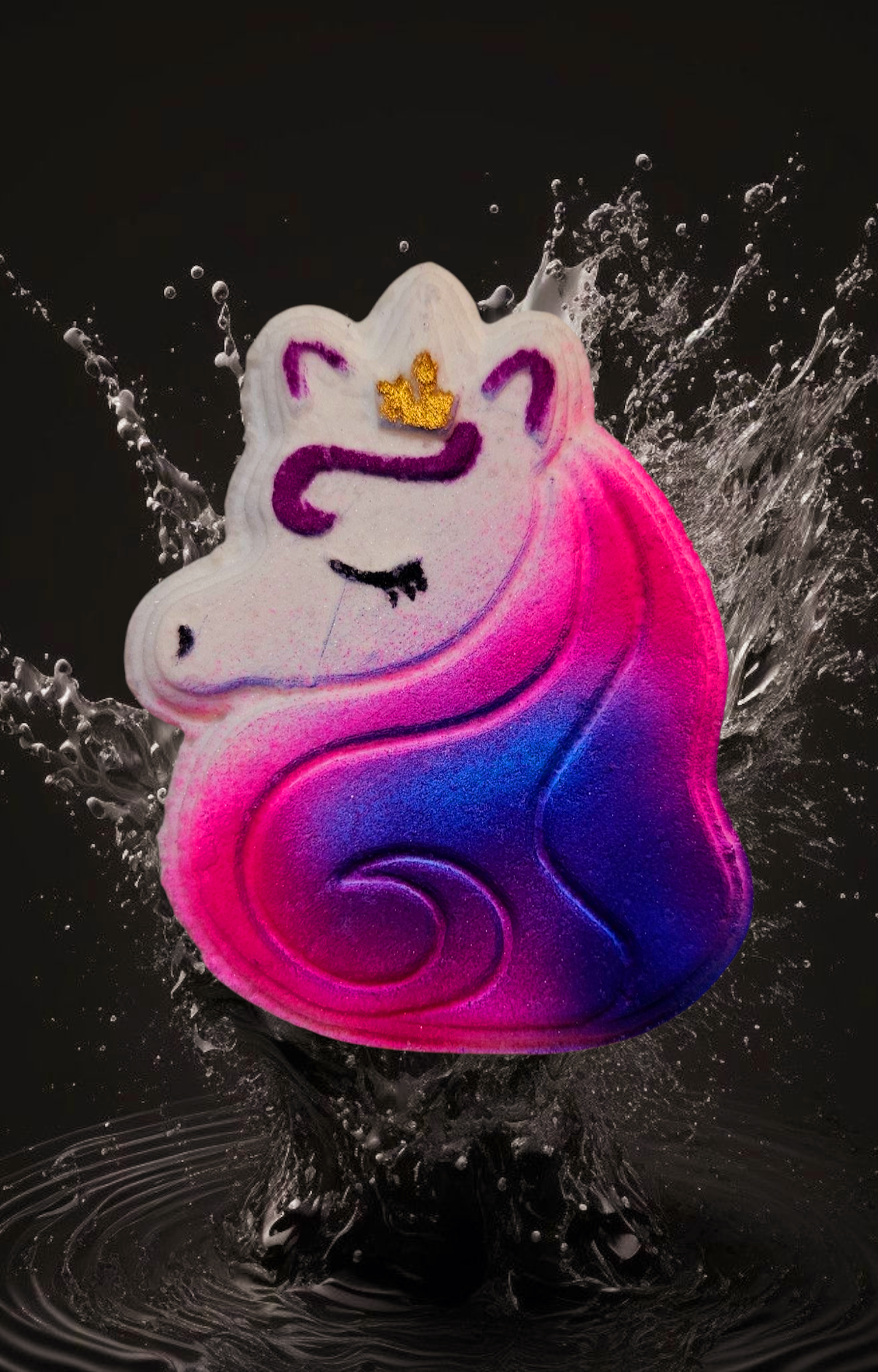 Bombe licorne framboise vichy avec insertions de couleurs