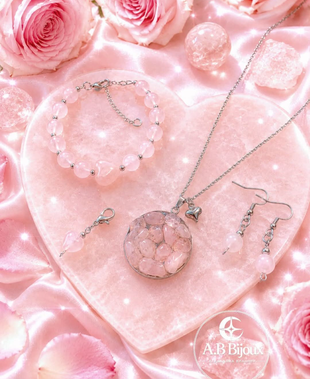 Ensemble de quartz rose