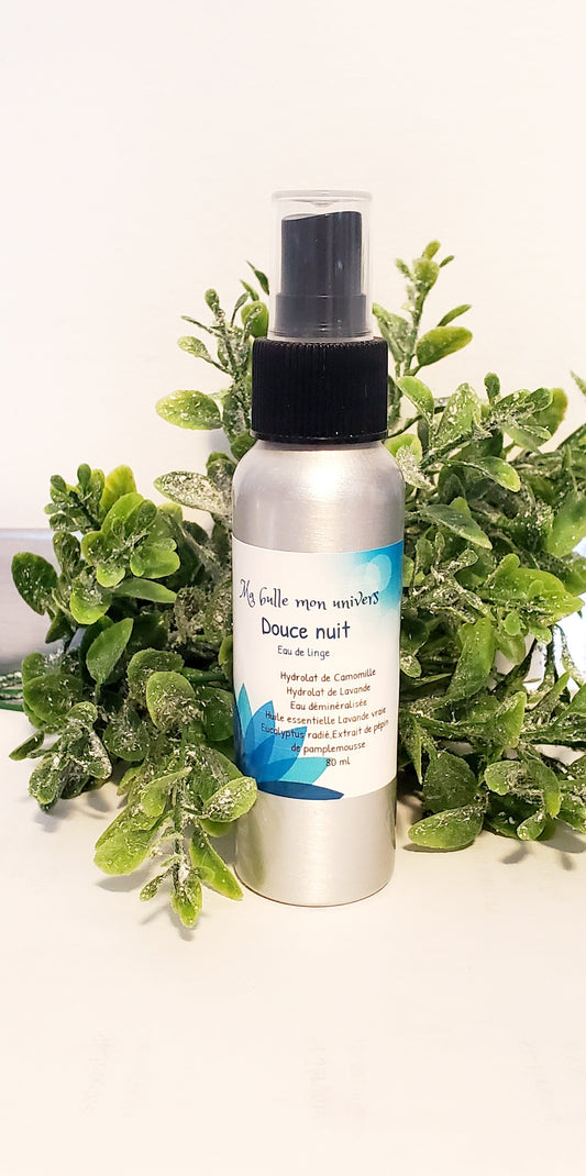 Eau de linge  douce nuit aux huiles essentielles 100% naturelle (sans alcool)