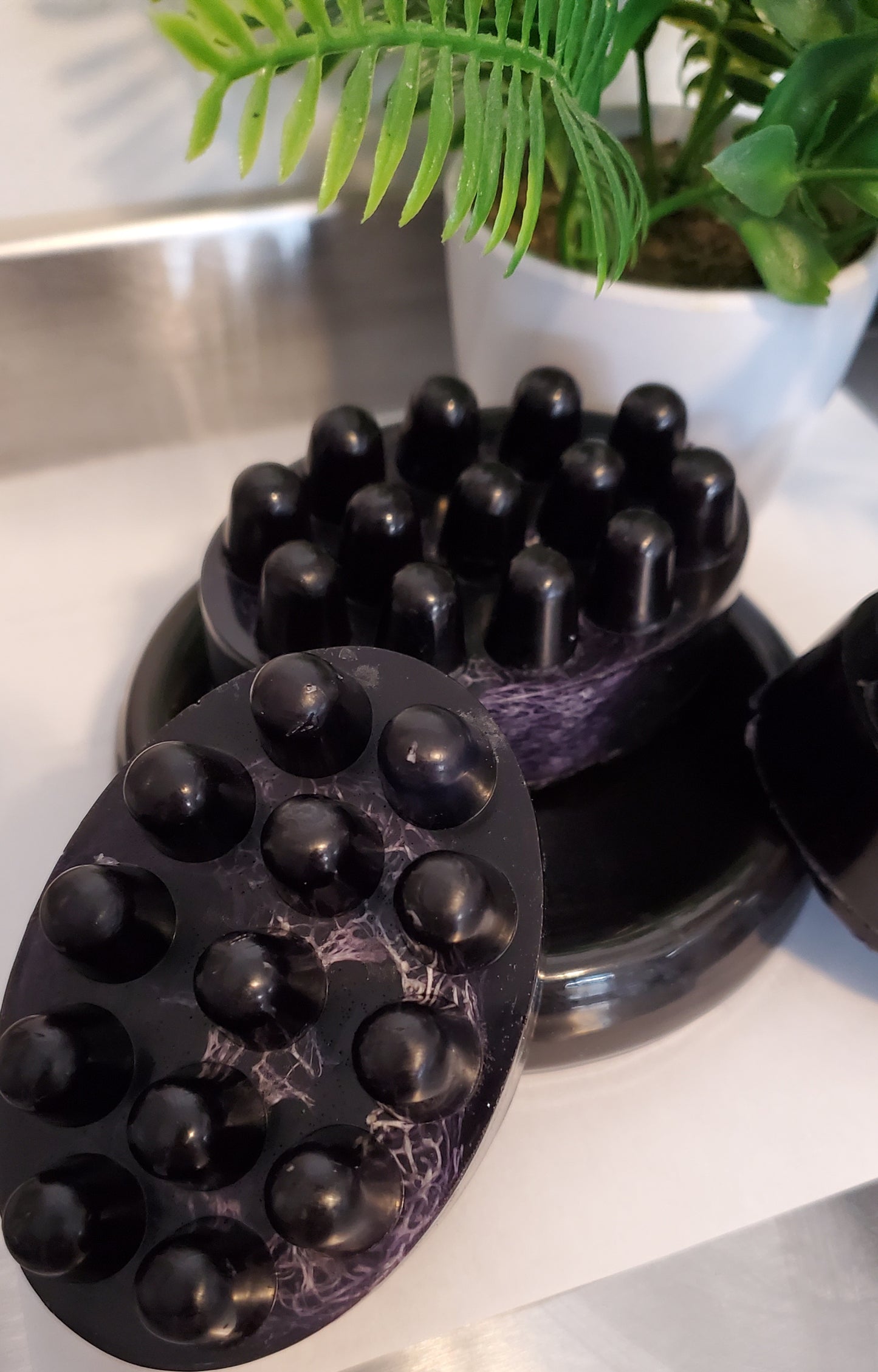 Savon massage avec loofah pour exfoliation aux huiles essentielles