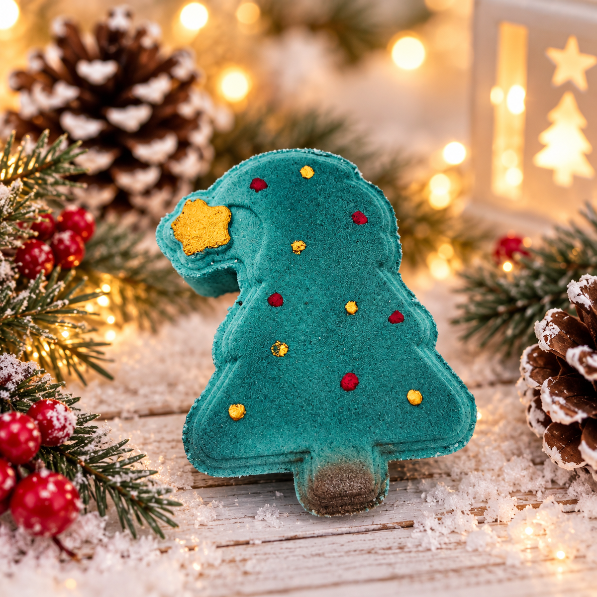 Bombe sapin de Noël avec insertions de couleur forêt de conifères