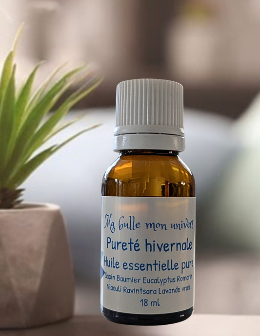 Synergie Pureté hivernale (Sapin baumier,Eucalyptus,Romarin ,Niaouli,Ravintsara,Lavande vraie)