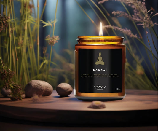 Bonsaï - Bougie de soya au bambou, camomille et lavande