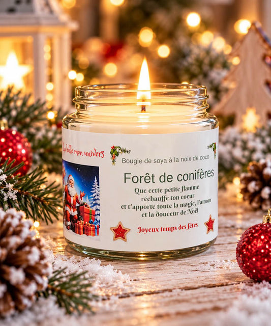 Bougie de Noël  cire de soya à la noix de coco