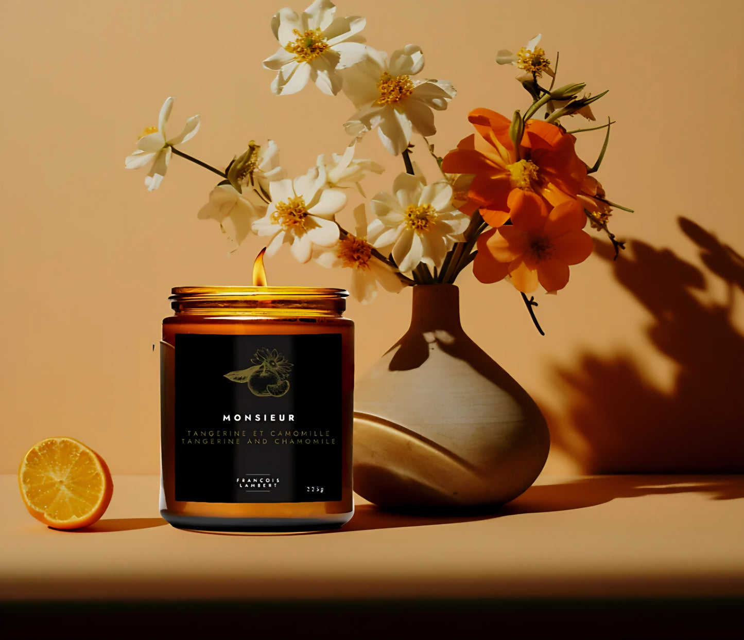 Monsieur - Bougie de soya, Tangerine et camomille