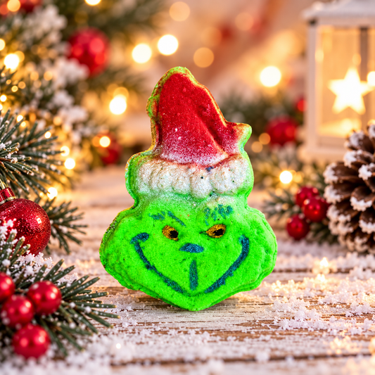Bombe le grinch avec insertions de couleur Fragrance  poire banane