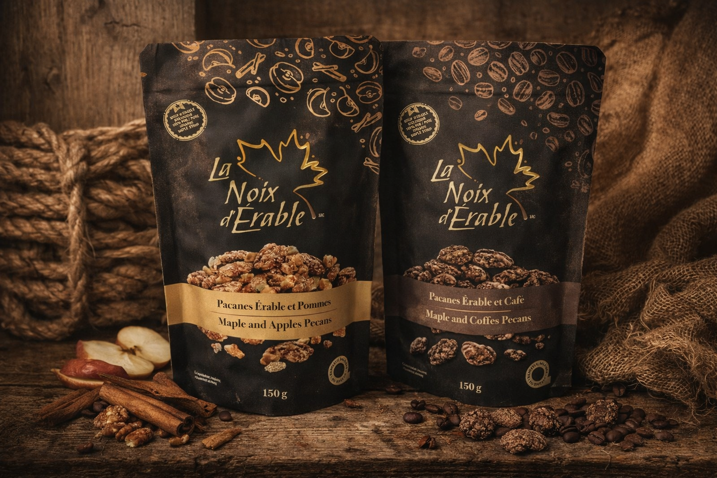 Pacanes à l’Érable format collation 50 gr