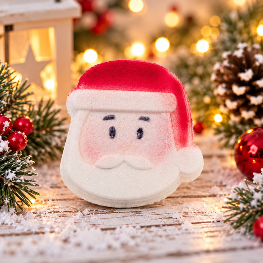 Bombe Père Noël lotus bambou avec insertions de couleurs
