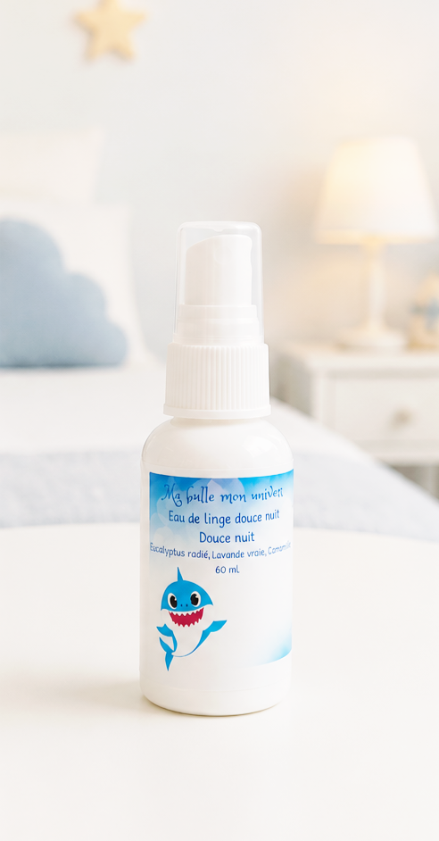 Eau de linge  douce nuit aux huiles essentielles 100% naturelle (sans alcool)