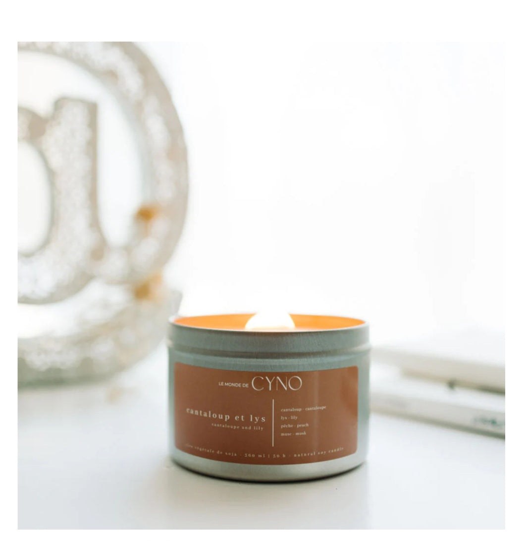 Bougie Cantaloup et lys