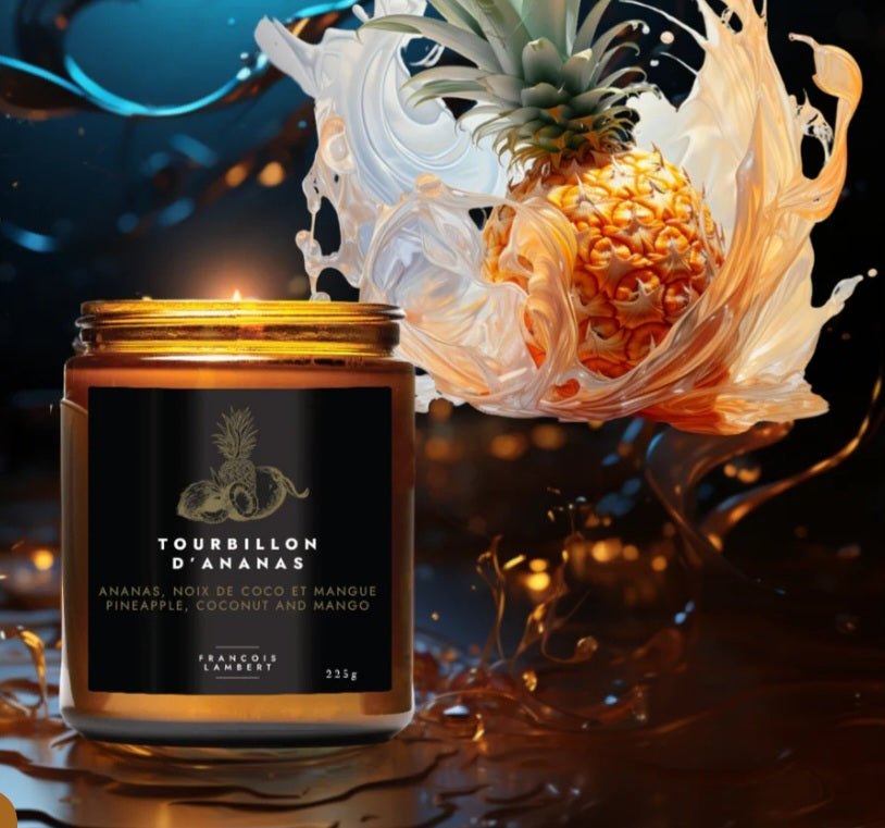 Tourbillon d'ananas - Bougie de soya, Ananas, noix de coco et mangue