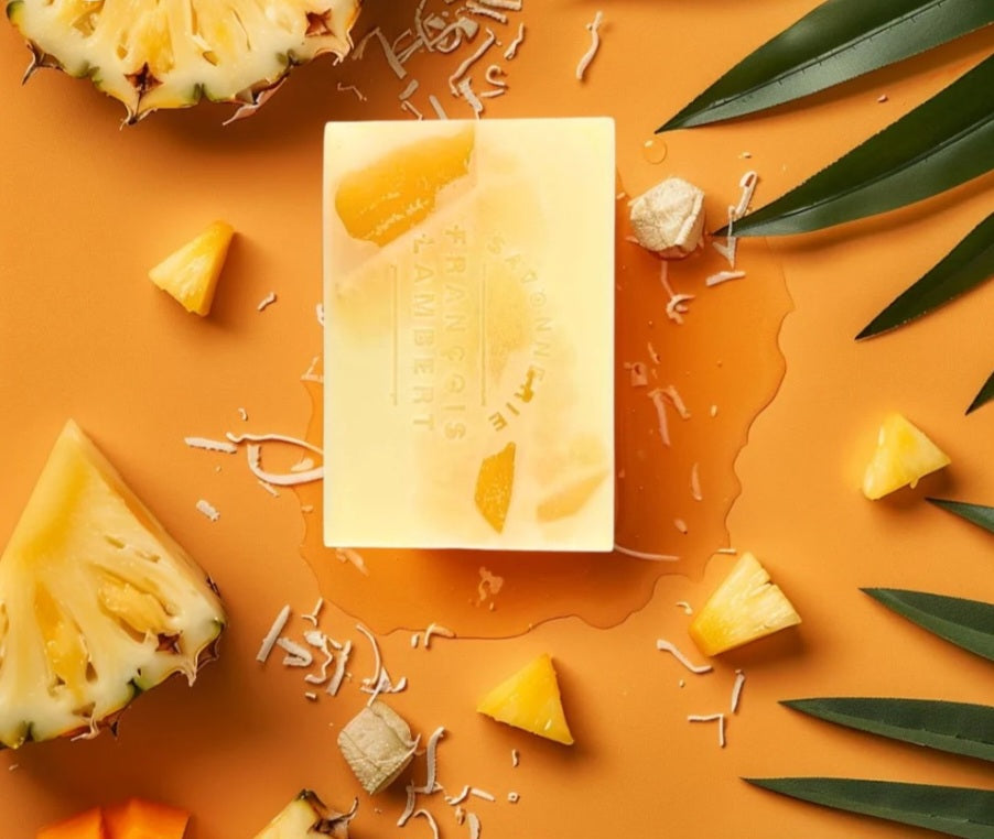 Savon au lait de brebis - Ananas, noix de coco et mangue